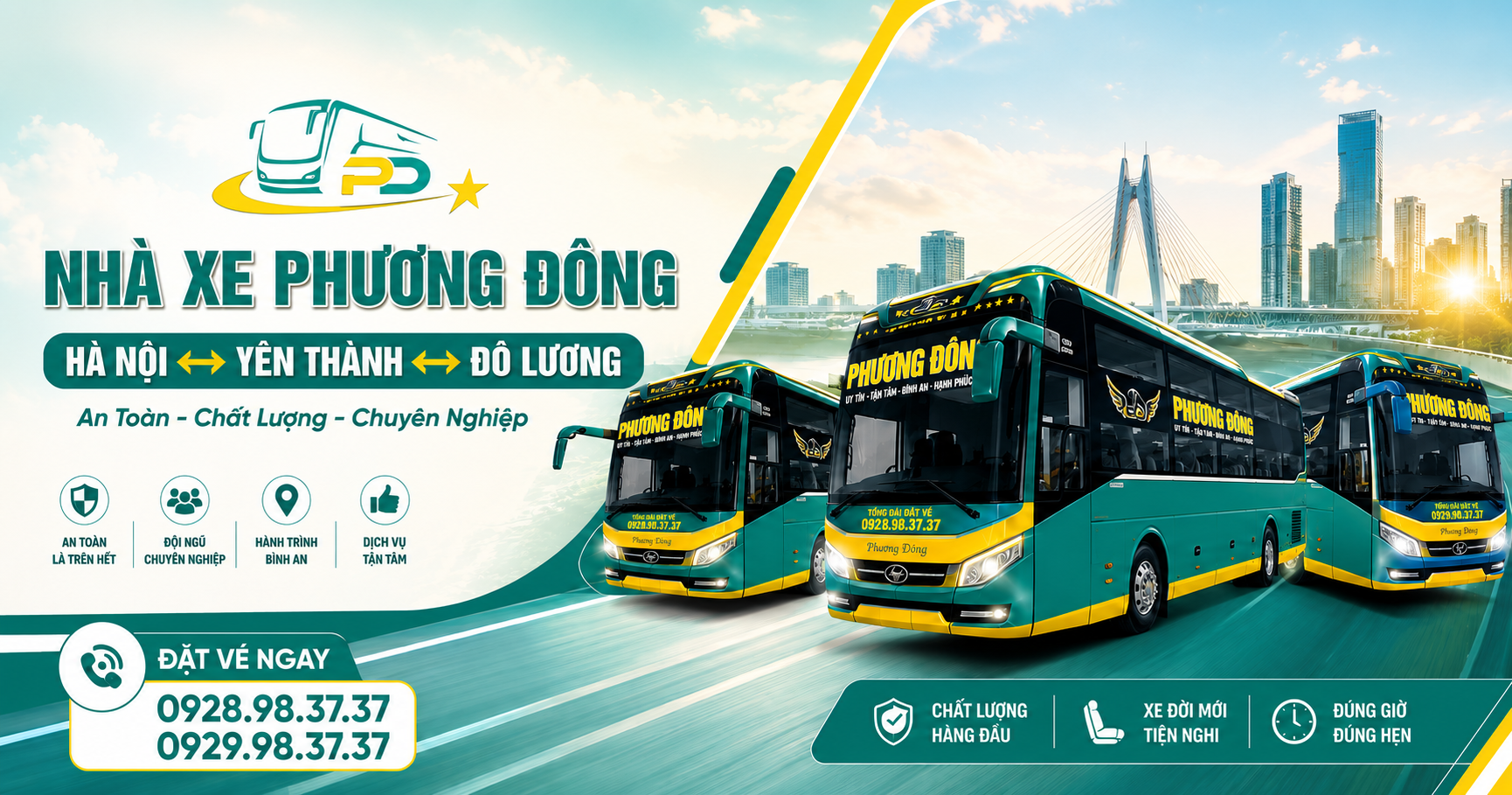 Tuyến xe Phương Đông: Hà Nội đi Quỳnh Lưu
